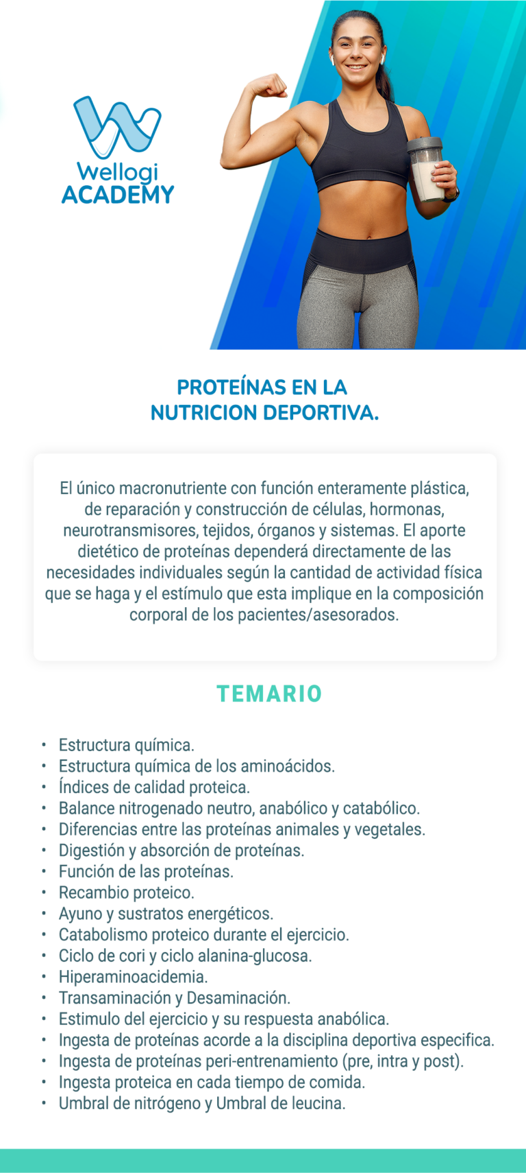 Temario de Proteínas en la Nutricion Deportiva