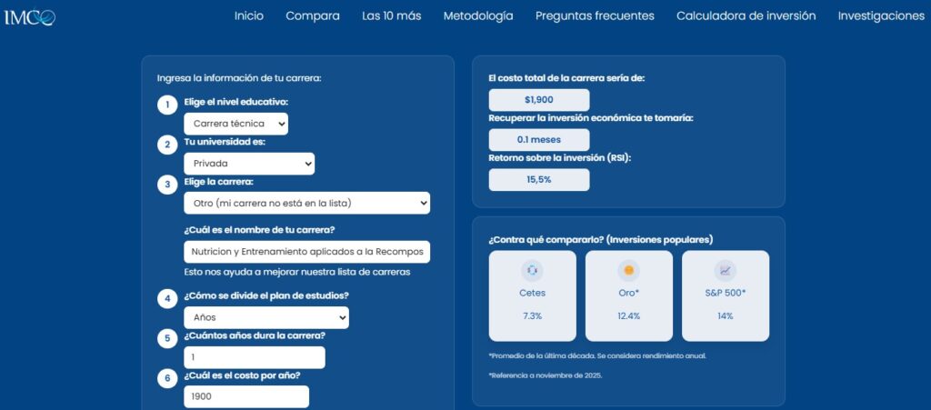 ROI del Diplomado por el IMCO