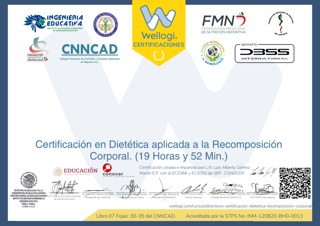 Certificación en Dietética aplicada a la Recomposición Corporal
