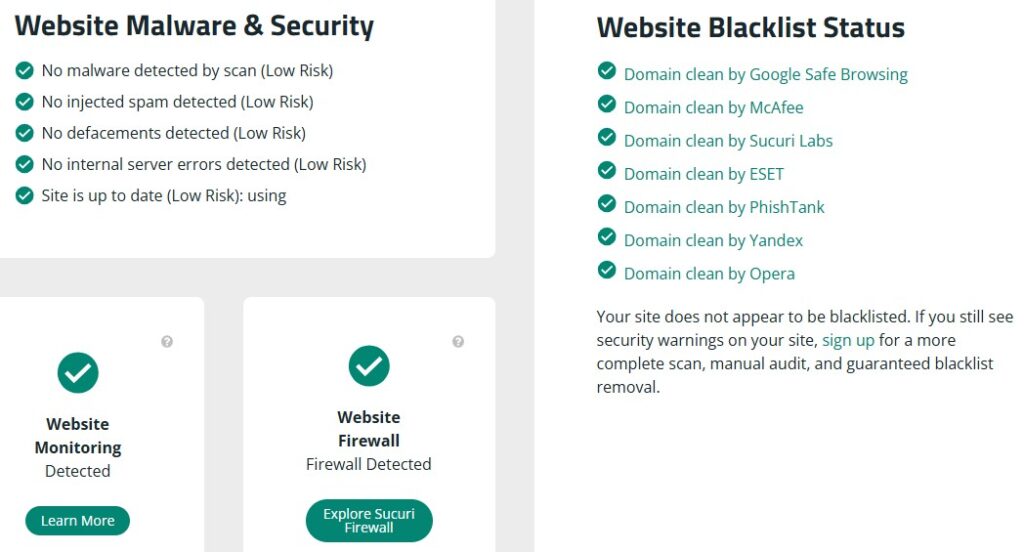Monitoring, Firewall and Blacklist, Securi