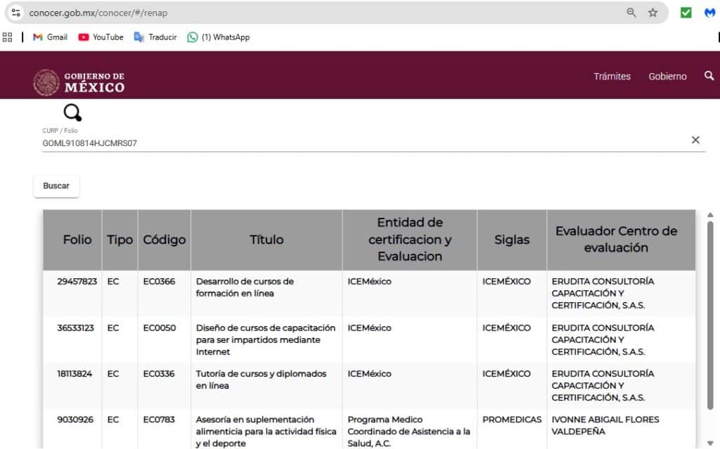 RENAP de Luis Alberto Gomez Martin